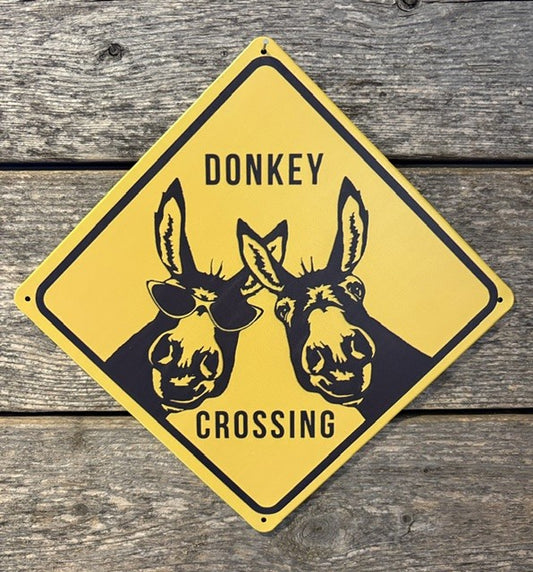 Aluminum Donkey Crossing Sign