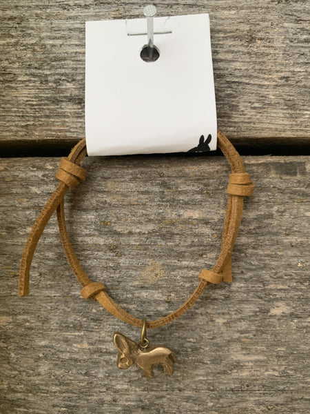 Bronze donkey charm bracelet