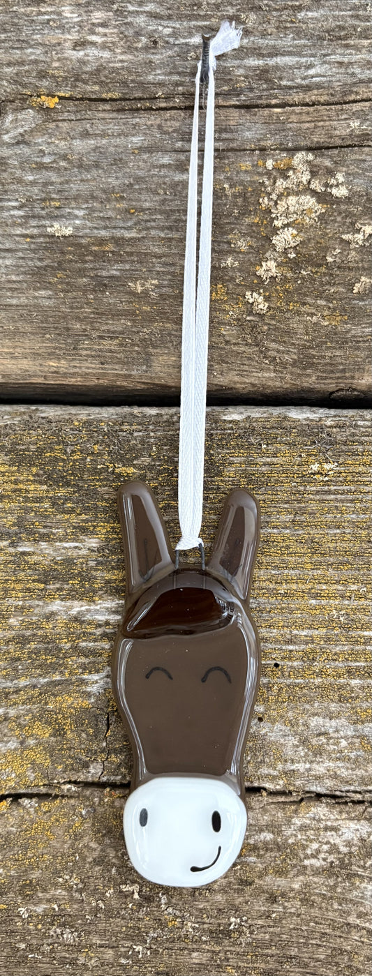 Glass Donkey Ornament