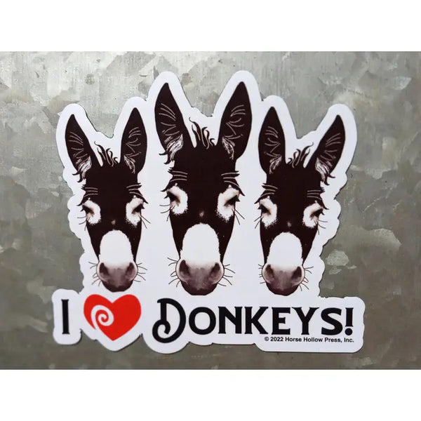 I Love Donkeys Fridge Magnet