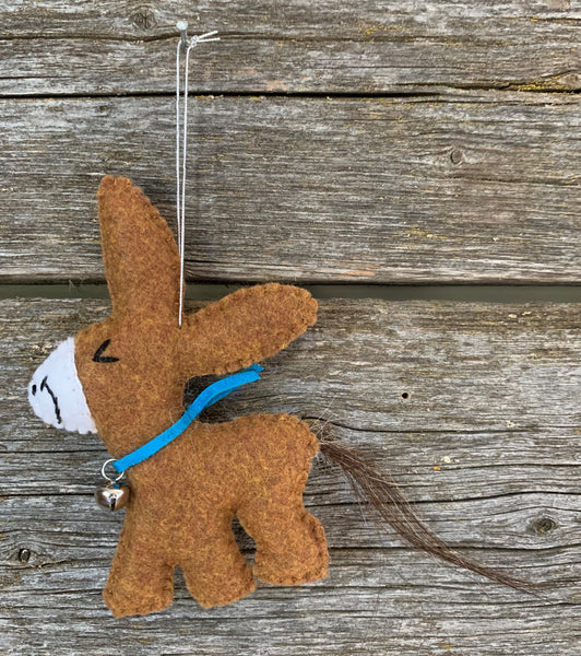 Felt Donkey Ornament