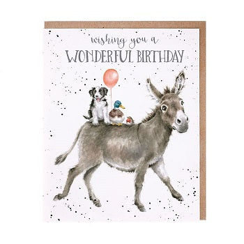 Wrendale "Birthday Donkey Ride" Card