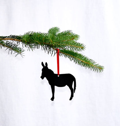 Metal Donkey Christmas Tree Ornament
