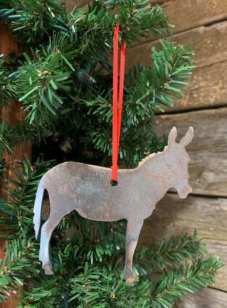 Metal Donkey Christmas Tree Ornament